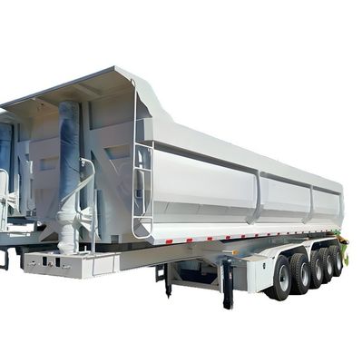 Personalización 80-100 toneladas 45 CBM Semi remolque de inclinación para camión y U Dump trasero