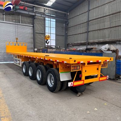Semiremolque de contenedores con lecho plano con muelle de hoja 90x13/16x10 capas y capacidad de 30-70 t
