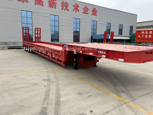 Semi-remolque con cuello de ganso de 3 ejes para carga útil de 60TON y material de acero pesado