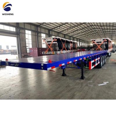 Semiremolque de contenedores con lecho plano con muelle de hoja 90x13/16x10 capas y capacidad de 30-70 t