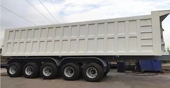 Personalización 80-100 toneladas 45 CBM Semi remolque de inclinación para camión y U Dump trasero