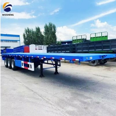 Semiremolque de contenedores con lecho plano con muelle de hoja 90x13/16x10 capas y capacidad de 30-70 t