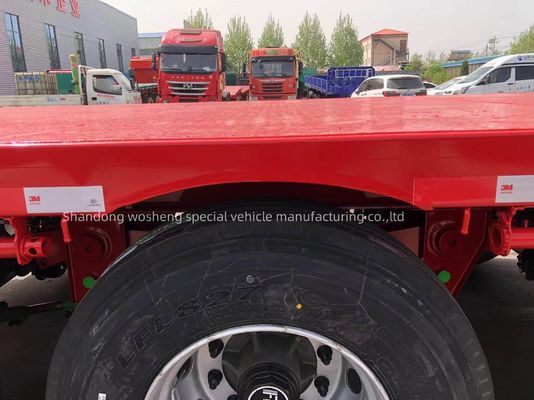 Remolque de camión de 3 ejes Semirremolque de cama plana con neumáticos 12.00R22.5 y alta capacidad de carga