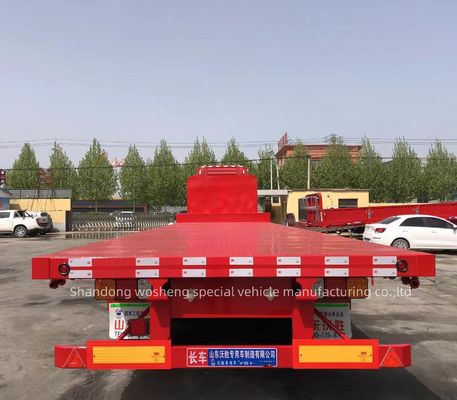 Remolque de camión de 3 ejes Semirremolque de cama plana con neumáticos 12.00R22.5 y alta capacidad de carga