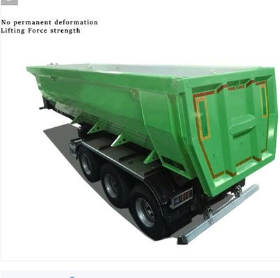Caravanas de acero traseras de 3/4 ejes, semi remolque de descarga de acero, remolque de remolque de remolque para ejes de camiones, 3/4 piezas