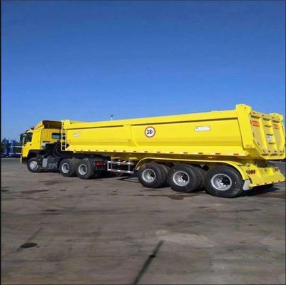 Caravanas de acero traseras de 3/4 ejes, semi remolque de descarga de acero, remolque de remolque de remolque para ejes de camiones, 3/4 piezas