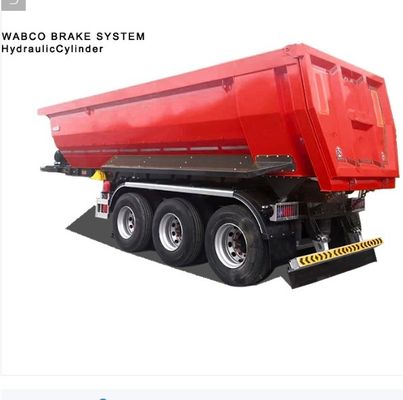 Caravanas de acero traseras de 3/4 ejes, semi remolque de descarga de acero, remolque de remolque de remolque para ejes de camiones, 3/4 piezas