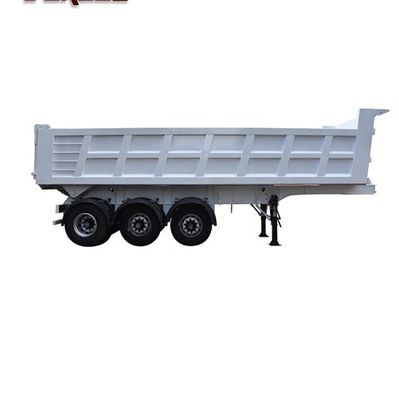 Caravanas de acero traseras de 3/4 ejes, semi remolque de descarga de acero, remolque de remolque de remolque para ejes de camiones, 3/4 piezas