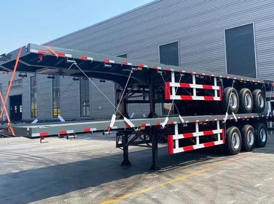 Tamaño y color personalizados 3 4 Contenedor de ejes Flatbed Flat Semi trailer para camión