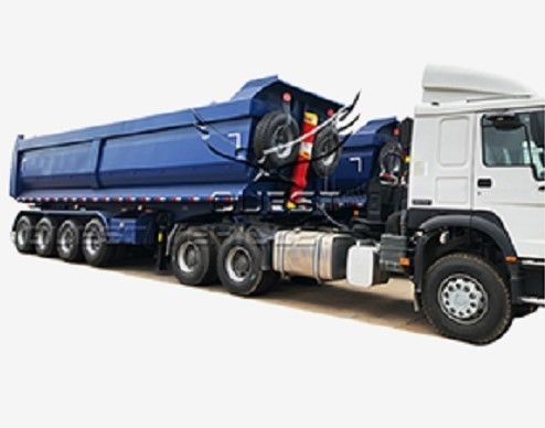 40 50 60 80 toneladas Remolque de camión de construcción en forma de U trasero descarga trasera descarga semi remolque