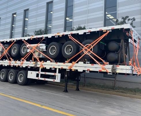 Tamaño y color personalizados 3 4 Contenedor de ejes Flatbed Flat Semi trailer para camión
