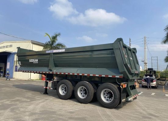 Wosheng personalizado de 3 ejes Tri-ejes traseros de descarga de semirremolque con carga útil máxima de 40000 kg