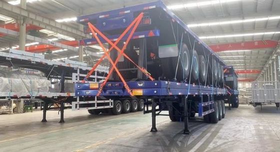 Remolque de camión para el transporte de contenedores de tamaño personalizado 2 3 4 semi-remolque de eje plano