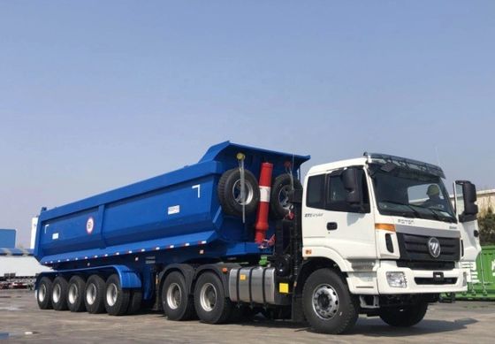 Wosheng 30-80 toneladas de semi-remolque trasero con carga útil máxima de 30000 kg y diseño tipo U