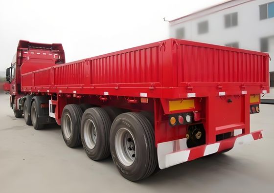Semi remolque de 50T 3 ejes de pared lateral personalizable con 600 mm y 800 mm de altura de la placa lateral
