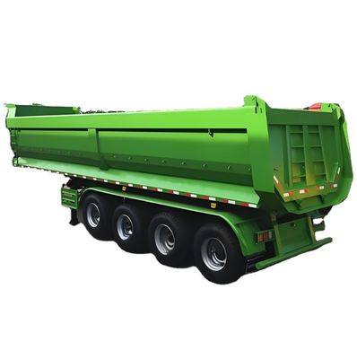 Semi remolque de ajuste de eje de 30-100T personalizable de capacidad 4/3 para vertederos traseros de construcción