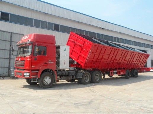 30-100 toneladas Max carga útil acero hidráulico tirador de basura semirremolque para el transporte de granos