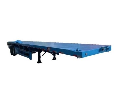 Semirremolque Wosheng 2/3 Ejes Remolque de contenedor de cama plana con neumáticos 12.00R22.5