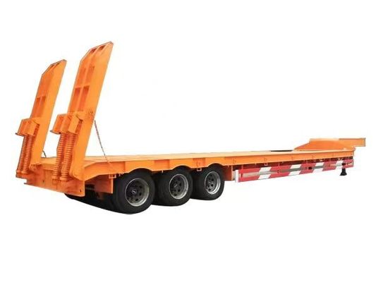 Wosheng 4 Ejes Chasis de contenedor de lecho bajo Semirremolque para el transporte de equipos pesados