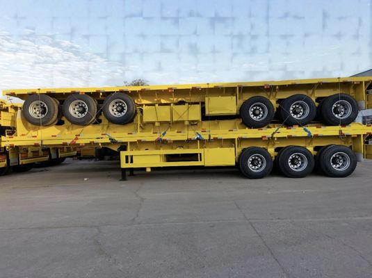 Remolque de camión de 7 toneladas Contenedor de cama plana Semirremolque con condición 3/4 Eje de peso de carga