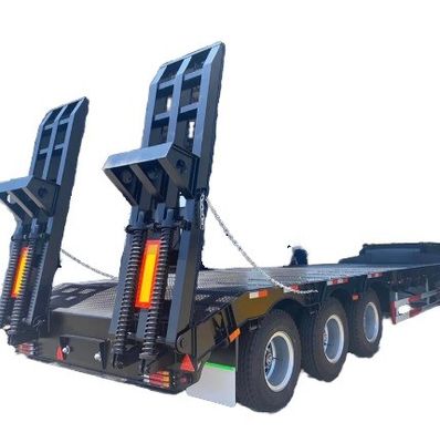 Múltiples ejes de 3/4 60 80 100 toneladas Lowboy Semi remolque de cama baja para camión y competitivo
