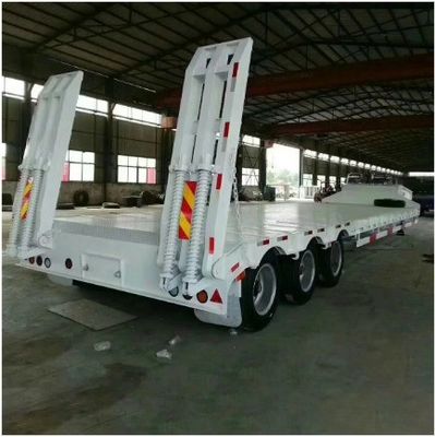 30-100 toneladas de dirección extensible de la caída del remolque del camión plano con neumáticos personalizados 12R22.5
