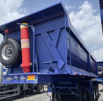3 Ejes de carga Peso de 8,5 toneladas 30cbm 40-50 toneladas Trasero semi remolque para la construcción