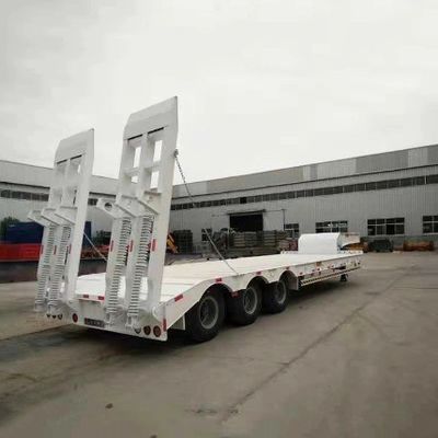 30-100 toneladas de dirección extensible de la caída del remolque del camión plano con neumáticos personalizados 12R22.5