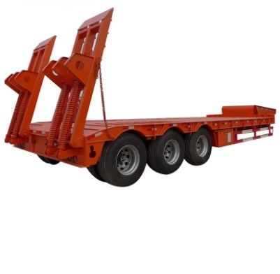 30-100 toneladas de dirección extensible de la caída del remolque del camión plano con neumáticos personalizados 12R22.5