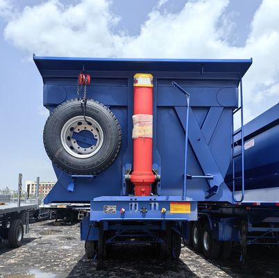3 Ejes de carga Peso de 8,5 toneladas 30cbm 40-50 toneladas Trasero semi remolque para la construcción