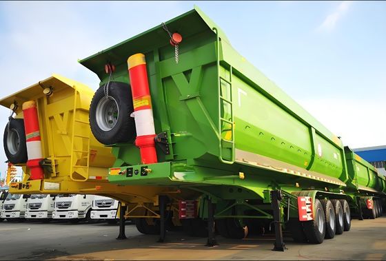 Semi remolque de descarga trasera de 30 cbm para construcción Color personalizado 3 Ejes Tare Peso 8,5 toneladas