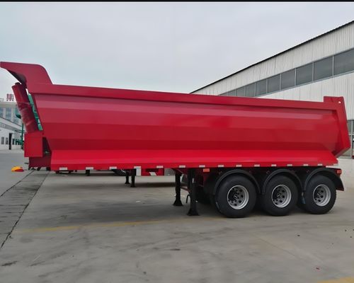 Semi remolque de descarga trasera de 30 cbm para construcción Color personalizado 3 Ejes Tare Peso 8,5 toneladas