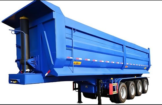 Semi remolque de descarga trasera de 30 cbm para construcción Color personalizado 3 Ejes Tare Peso 8,5 toneladas