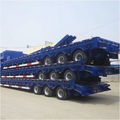 3/4 Eje 40-100 toneladas cuello de ganso Lowboy cama baja camión semirremolque para de Wosheng