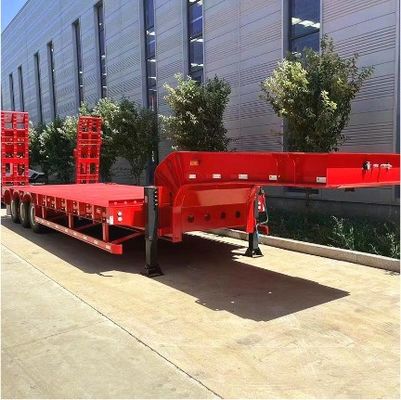 3/4 Eje 40-100 toneladas cuello de ganso Lowboy cama baja camión semirremolque para de Wosheng