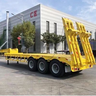 3/4 Eje 40-100 toneladas cuello de ganso Lowboy cama baja camión semirremolque para de Wosheng