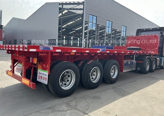 Q345b Proyecto de vigas principales de 3 ejes para camiones de cama plana, semirremolques, King Pin 2.00&quot; 50 / 90 para el mercado