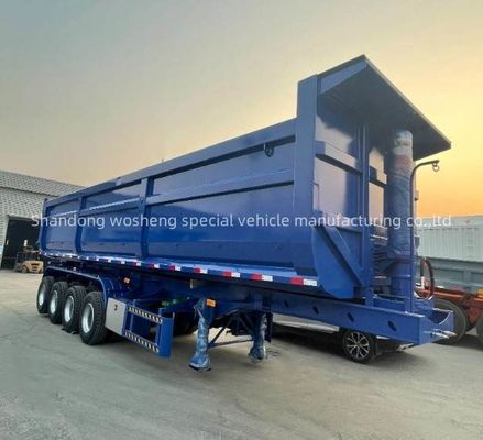 Trabajo pesado 3/4/5 Ejes de acero inoxidable hidráulico trasero de descarga Semi remolque