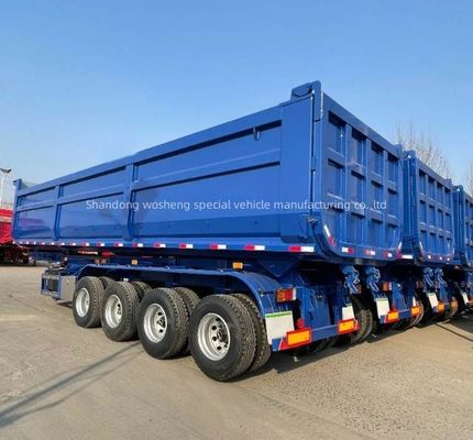 Trabajo pesado 3/4/5 Ejes de acero inoxidable hidráulico trasero de descarga Semi remolque
