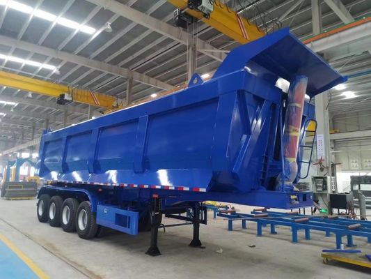 Camión remolque trasero con inclinación remolque remolque de 4 ejes remolque trasero de descarga