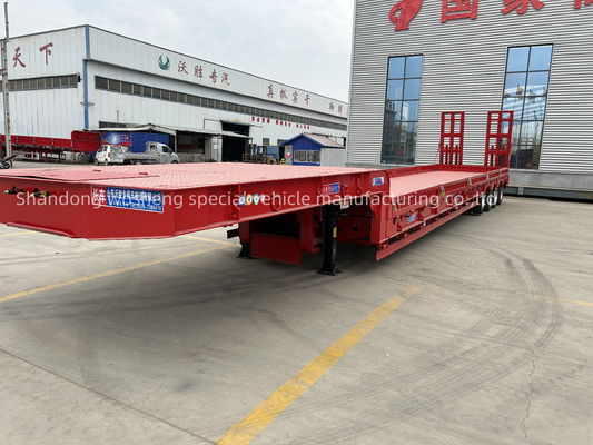 Semi remolque de cama baja soldado en placa para camión de Wosheng