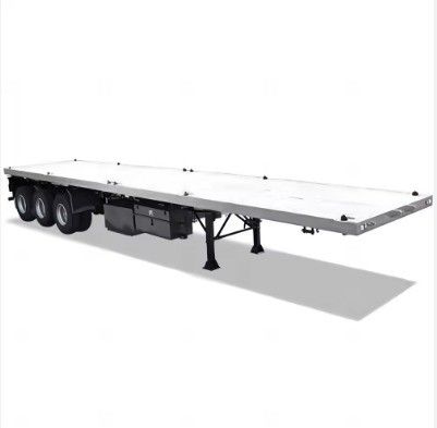 Capacidad de carga de 50 toneladas Semi remolque de cama plana para la logística de contenedores de 20 y 40 pies