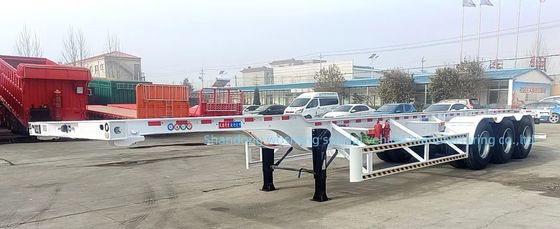 Wosheng 3 Eje 20FT 40FT Contenedor Esqueleto Semirremolque para el transporte de contenedores