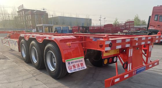Chasis de contenedores de 3 ejes, remolque esqueleto para el transporte de contenedores, color personalizado