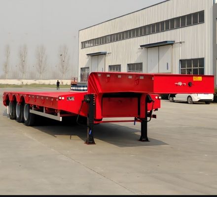 Wosheng 3 Ejes 50-100 toneladas Niño bajo Camión de cama baja Semirremolque con 13000x3000x3300