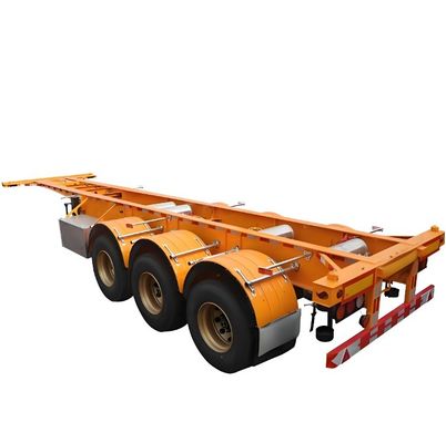 Entrega directa 3 Ejes Esqueleto especial de acero Semirremolque con 12R22.5 * 12pcs neumático