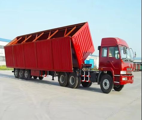 13T 3 Ejes Wosheng Tipo ligero Pared lateral Semi-remolque para el transporte de arena de grava