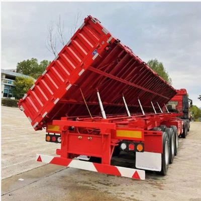 Semiremolque de alta capacidad de 100 toneladas con tirador lateral de 3 ejes para el transporte de granos de trigo