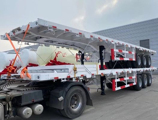 Semiremolque de 13 toneladas*3 de ejes planos con 12 travesías para el transporte de contenedores