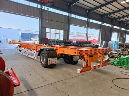 2 3 4 Semi remolque de esqueleto de acero de eje para transporte de contenedores